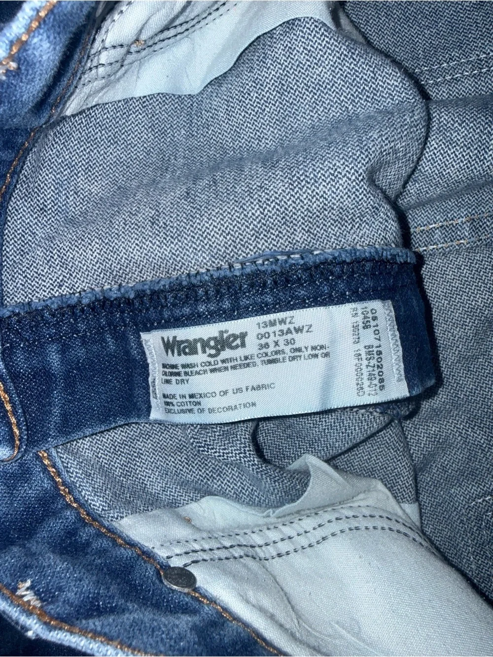 Wrangler Men's Dark Blue Relaxed Straight Jeans 36x30 A138